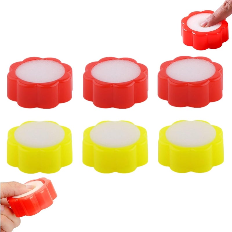 Yimluofa 6 PCS Finger Wet Sponge Professional Fingertip Moistener Finger Moistener Flower Shape Finger Wet Sponge Cup for Fingers Counting Money Papers Bills Documents - Image 1